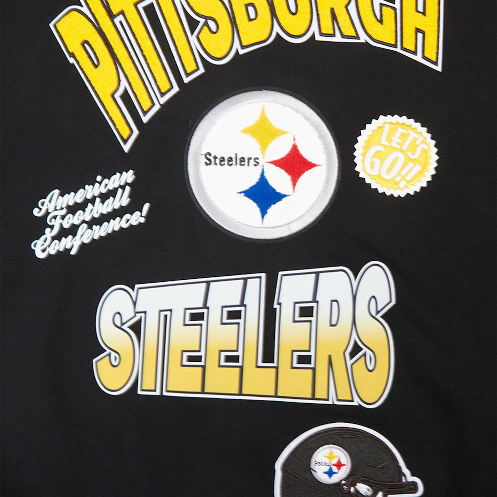Pittsburgh Steelers Pro Standard Turn It Up Drop Shoulder Pullover Sweatshirt Black - NFL