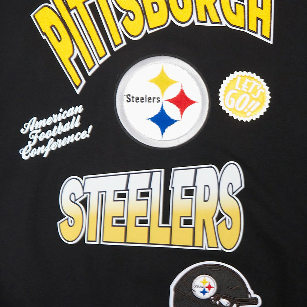 Pittsburgh Steelers Pro Standard Turn It Up Drop Shoulder Pullover Sweatshirt Black - NFL