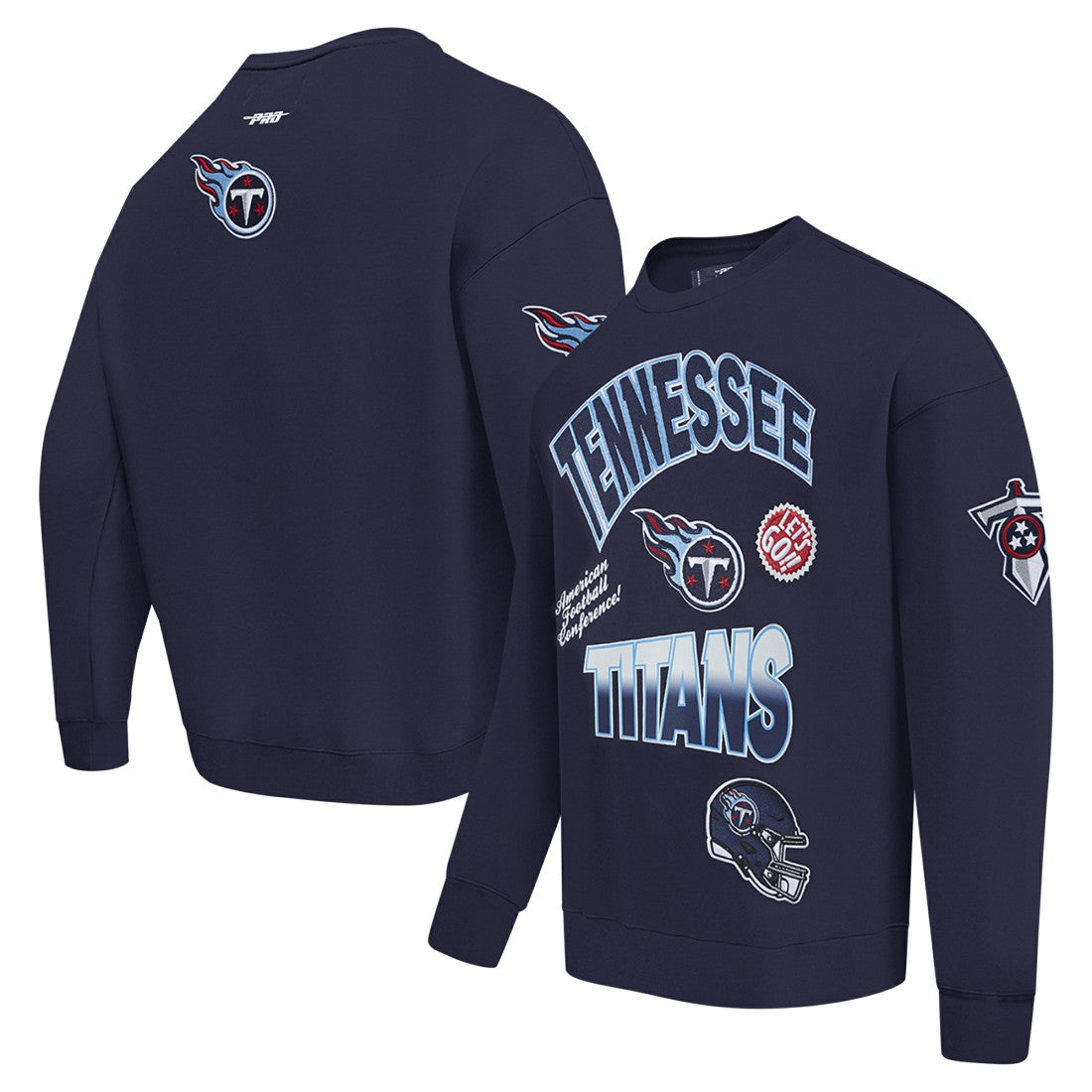 Tennessee Titans Pro Standard Turn It Up Drop Shoulder Pullover Sweatshirt Navy - NFL