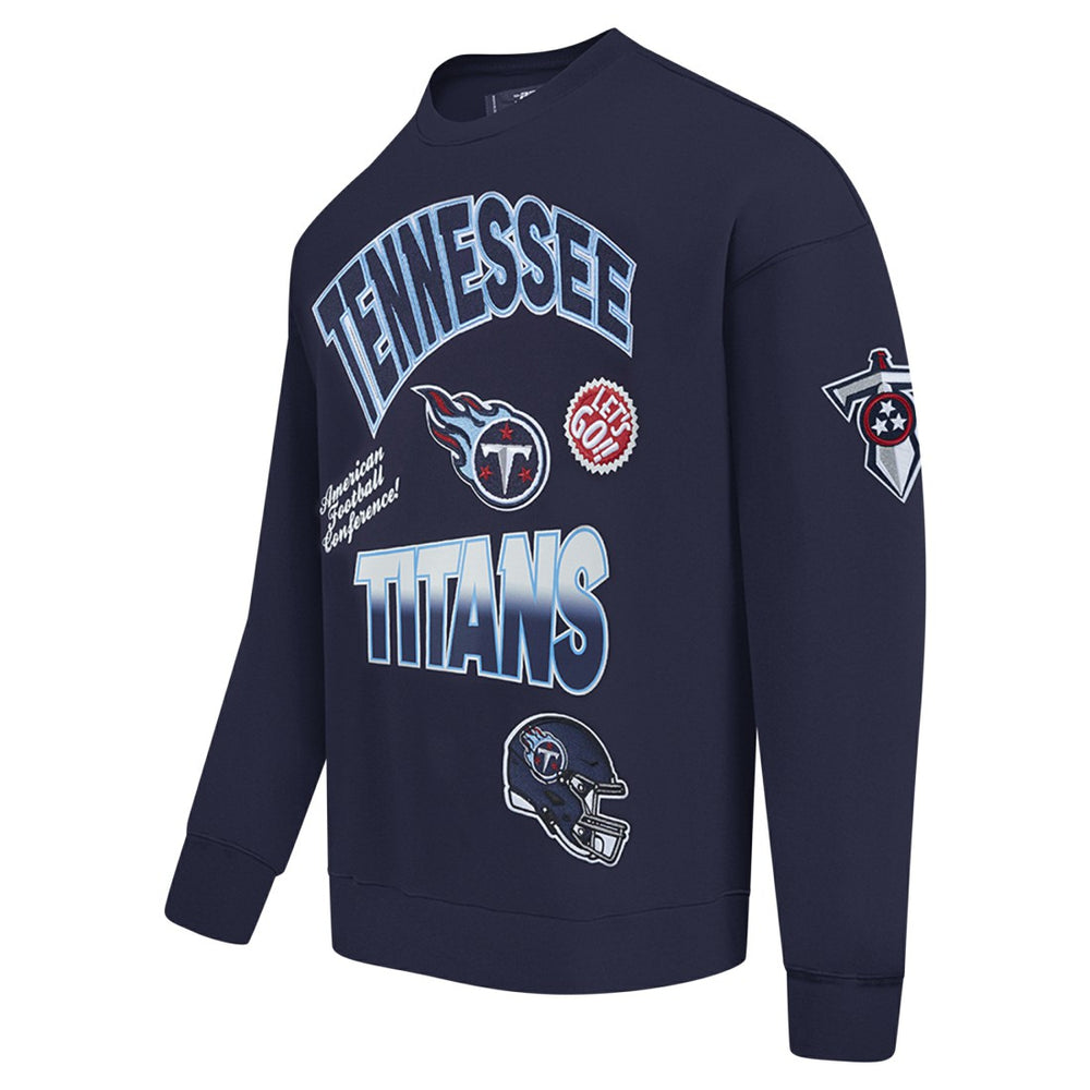 Tennessee Titans Pro Standard Turn It Up Drop Shoulder Pullover Sweatshirt Navy - NFL