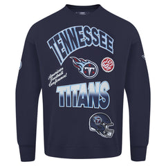 Tennessee Titans Pro Standard Turn It Up Drop Shoulder Pullover Sweatshirt Navy - NFL