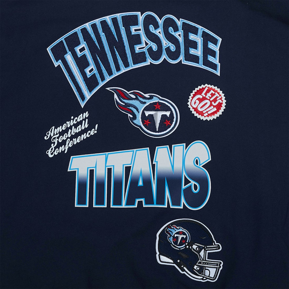 Tennessee Titans Pro Standard Turn It Up Drop Shoulder Pullover Sweatshirt Navy - NFL