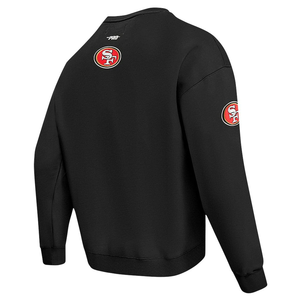 San Francisco 49ers Pro Standard Turn It Up Drop Shoulder Pullover Sweatshirt Black - NFL
