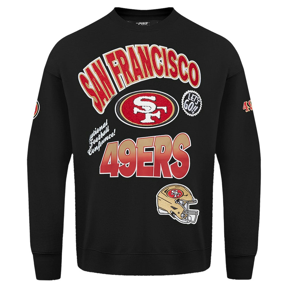 San Francisco 49ers Pro Standard Turn It Up Drop Shoulder Pullover Sweatshirt Black - NFL
