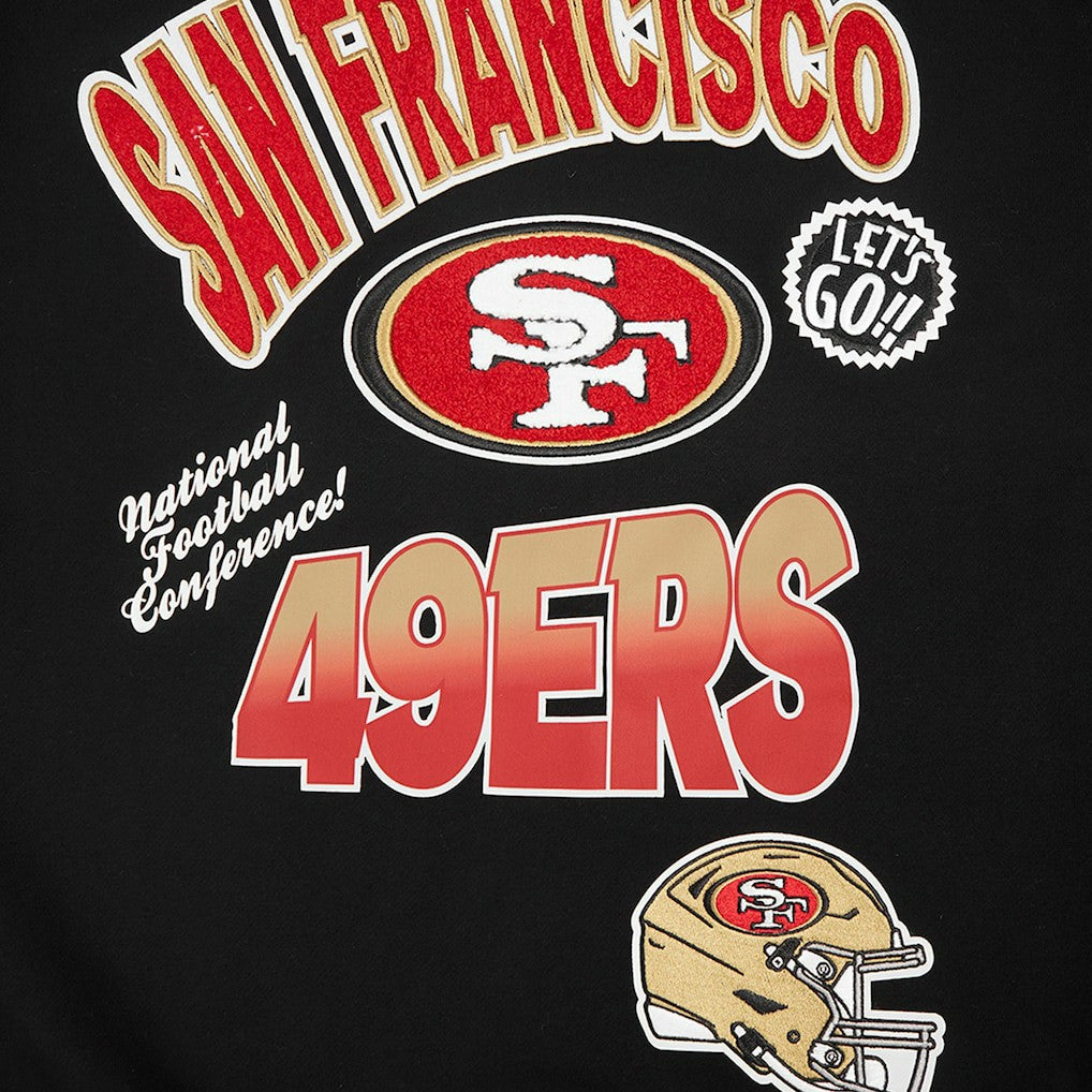 San Francisco 49ers Pro Standard Turn It Up Drop Shoulder Pullover Sweatshirt Black - NFL