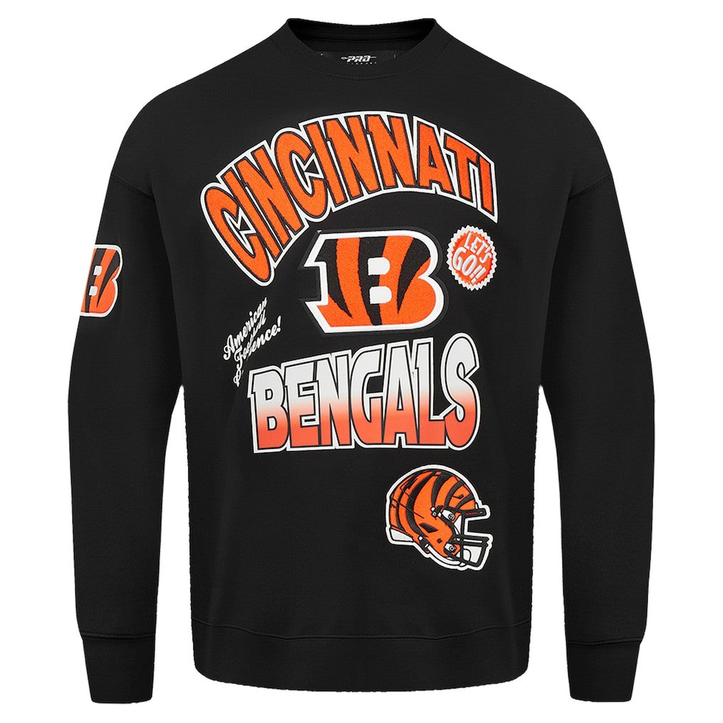 Cincinnati Bengals Pro Standard Turn It Up Drop Shoulder Pullover Sweatshirt Black - NFL