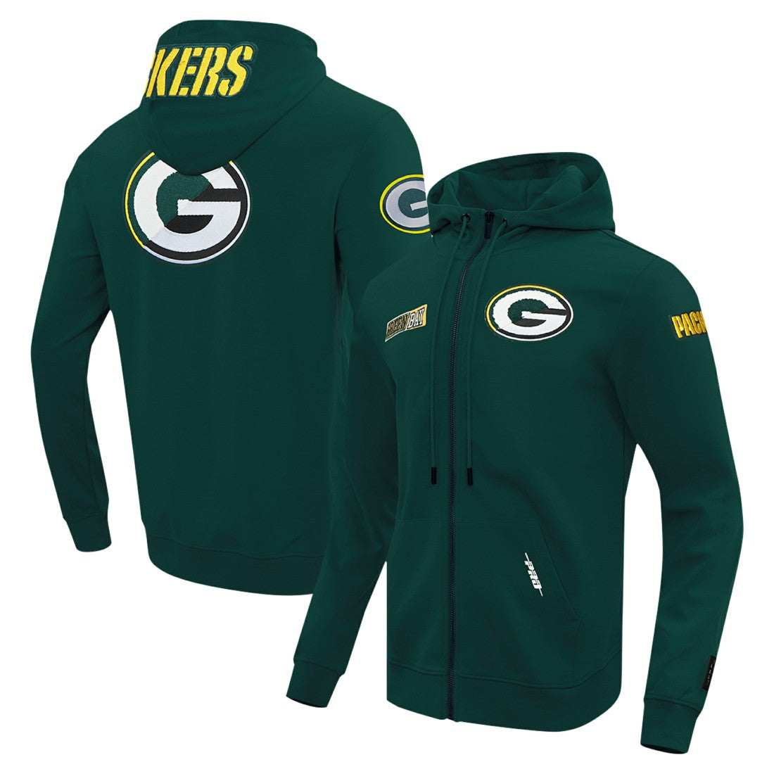 Green Bay Packers Pro Standard Split Logo Double Knit Full-Zip Hoodie Green - NFL
