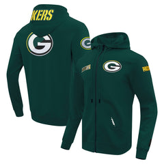 Green Bay Packers Pro Standard Split Logo Double Knit Full-Zip Hoodie Green - NFL
