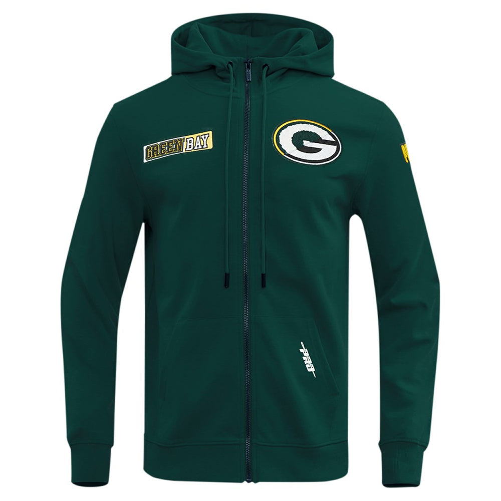 Green Bay Packers Pro Standard Split Logo Double Knit Full-Zip Hoodie Green - NFL
