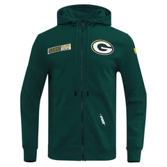 Green Bay Packers Pro Standard Split Logo Double Knit Full-Zip Hoodie Green - NFL