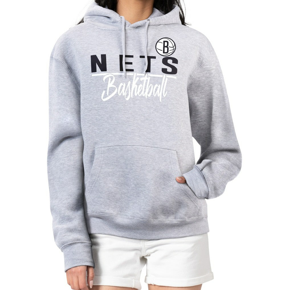 NBA - Brooklyn Nets G-III 4Her by Carl Banks Women's Graphics Fleece Pullover Hoodie - Heather Gray