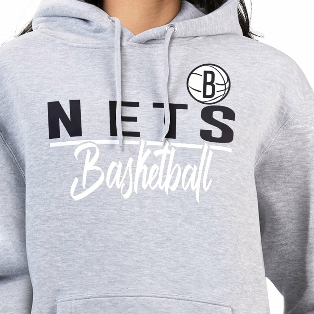 NBA - Brooklyn Nets G-III 4Her by Carl Banks Women's Graphics Fleece Pullover Hoodie - Heather Gray