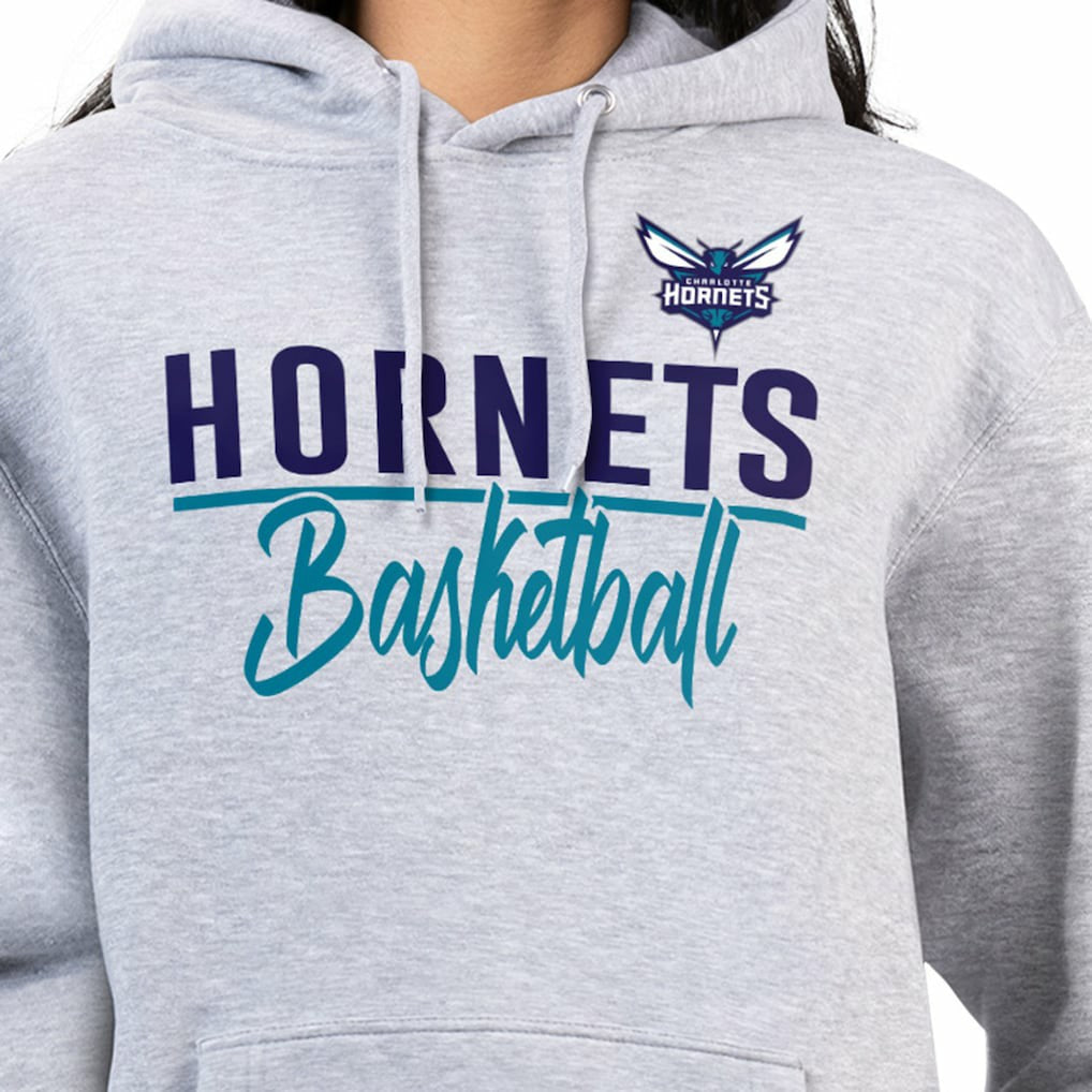 NBA - Charlotte Hornets G-III 4Her by Carl Banks Women's Graphics Fleece Pullover Hoodie - Heather Gray