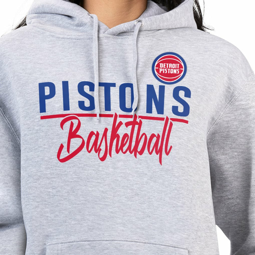 NBA - Detroit Pistons G-III 4Her by Carl Banks Women's Graphics Fleece Pullover Hoodie - Heather Gray