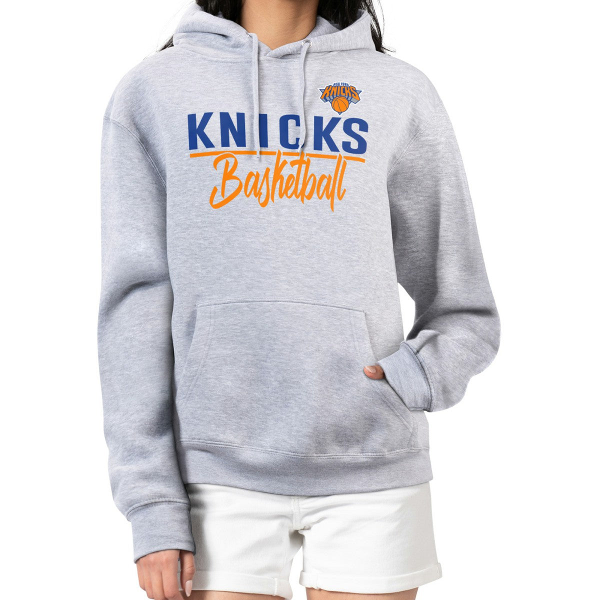 NBA - New York Knicks G-III 4Her by Carl Banks Women's Graphics Fleece Pullover Hoodie - Heather Gray