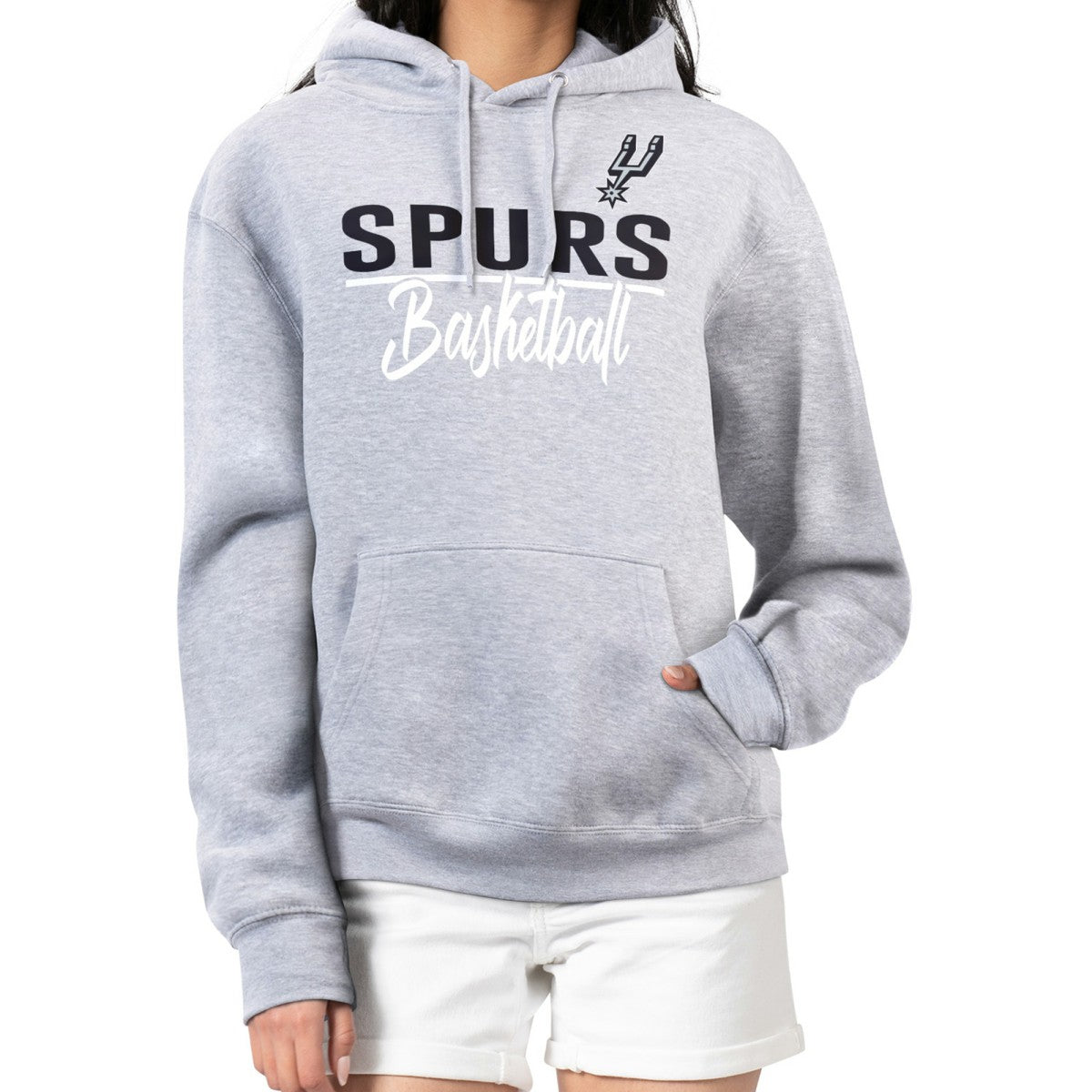 NBA - San Antonio Spurs G-III 4Her by Carl Banks Women's Graphics Fleece Pullover Hoodie - Heather Gray