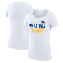 NBA - Golden State Warriors G-III 4Her by Carl Banks Women's Super-Slim Fit Lightweight Team Sport V-Neck T-Shirt - White