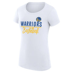NBA - Golden State Warriors G-III 4Her by Carl Banks Women's Super-Slim Fit Lightweight Team Sport V-Neck T-Shirt - White