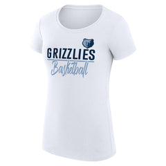 NBA - Memphis Grizzlies G-III 4Her by Carl Banks Women's Super-Slim Fit Lightweight Team Sport V-Neck T-Shirt - White