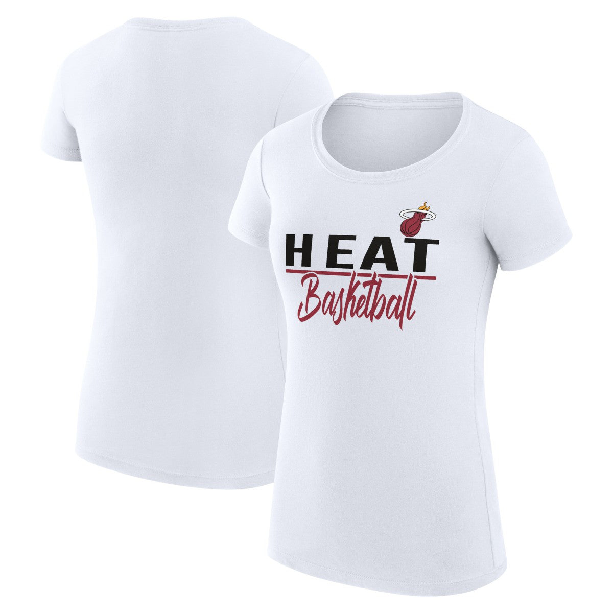 NBA - Miami Heat G-III 4Her by Carl Banks Women's Super-Slim Fit Lightweight Team Sport V-Neck T-Shirt - White