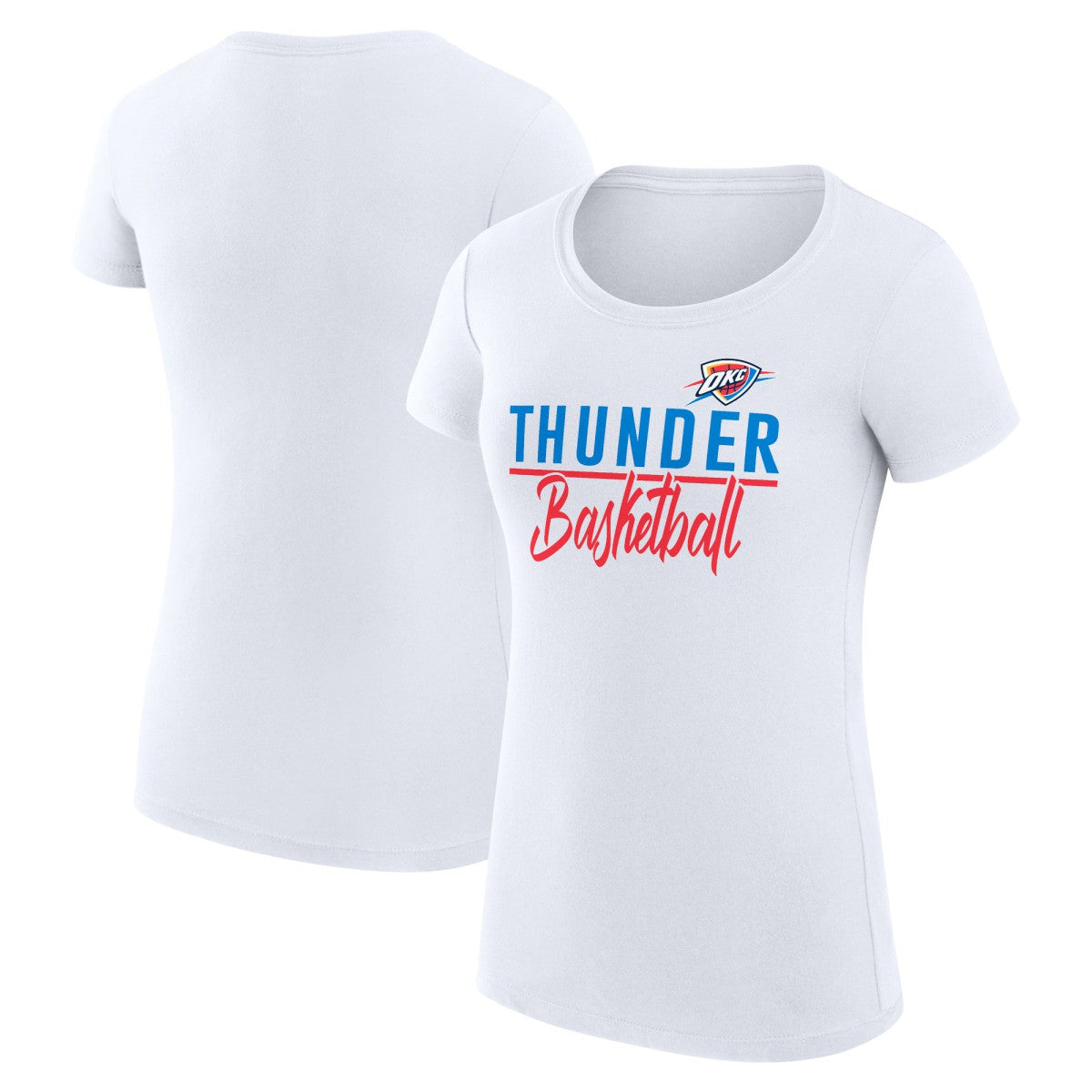 NBA - Oklahoma City Thunder G-III 4Her by Carl Banks Women's Super-Slim Fit Lightweight Team Sport V-Neck T-Shirt - White