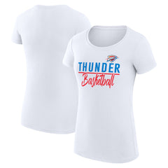 NBA - Oklahoma City Thunder G-III 4Her by Carl Banks Women's Super-Slim Fit Lightweight Team Sport V-Neck T-Shirt - White