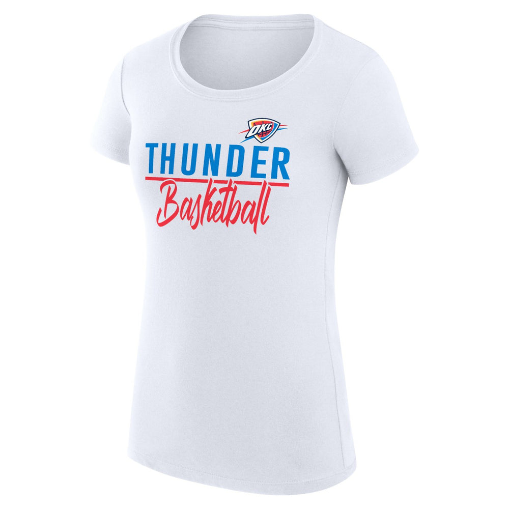 NBA - Oklahoma City Thunder G-III 4Her by Carl Banks Women's Super-Slim Fit Lightweight Team Sport V-Neck T-Shirt - White