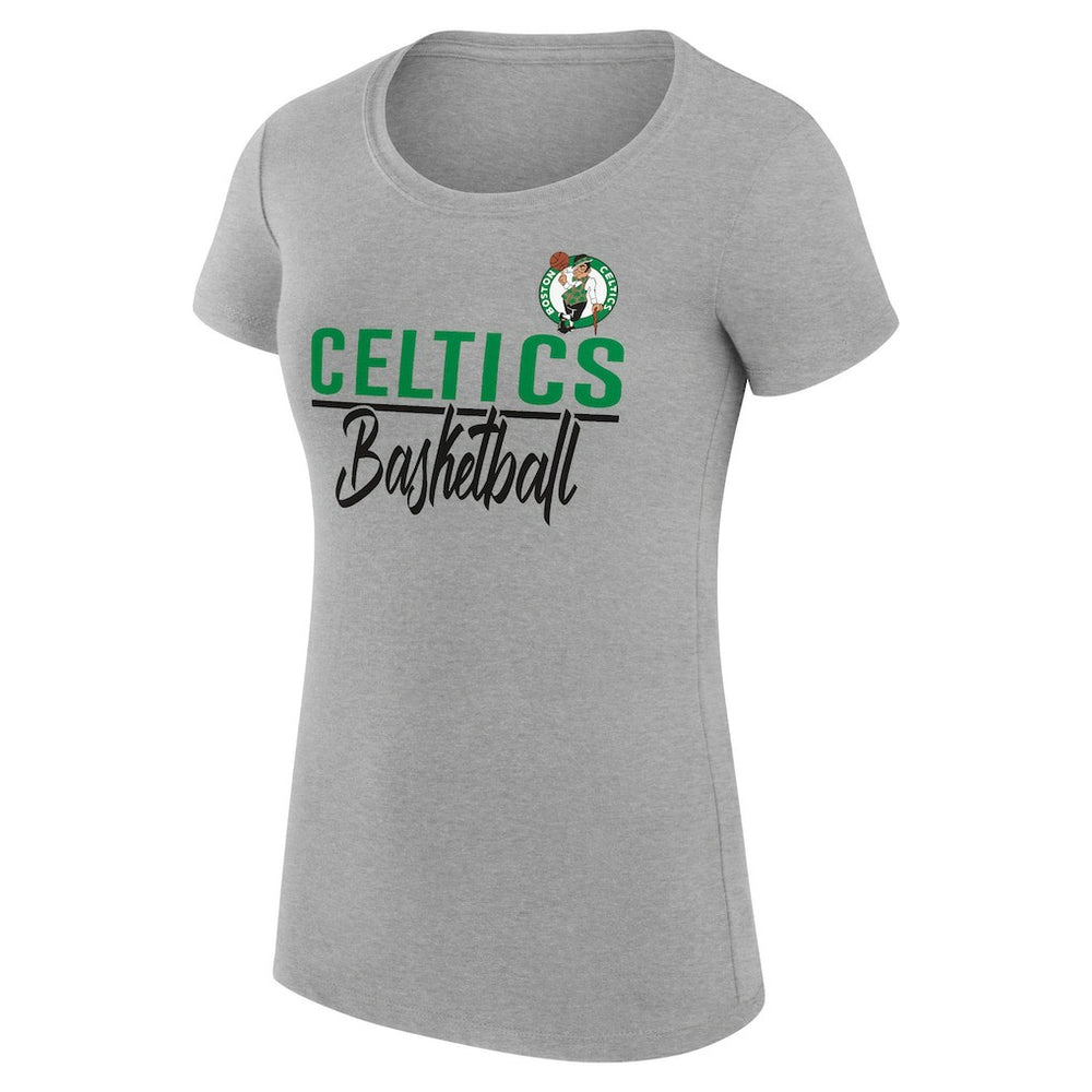 NBA - Boston Celtics G-III 4Her by Carl Banks Women's Super-Slim Fit Lightweight Team Sport V-Neck T-Shirt - Heather Gray