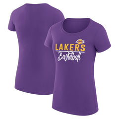NBA - Los Angeles Lakers G-III 4Her by Carl Banks Women's Super-Slim Fit Lightweight Team Sport V-Neck T-Shirt - Purple
