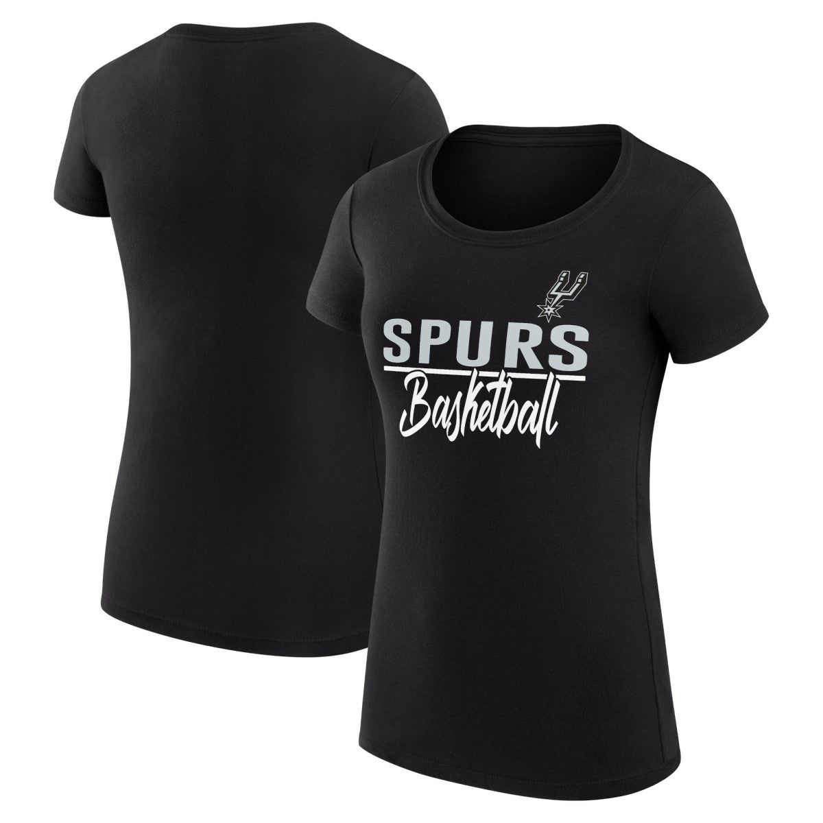 NBA - San Antonio Spurs G-III 4Her by Carl Banks Women's Super-Slim Fit Lightweight Team Sport V-Neck T-Shirt - Black