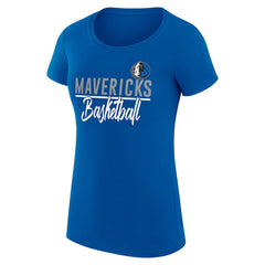 NBA - Dallas Mavericks G-III 4Her by Carl Banks Women's Super-Slim Fit Lightweight Team Sport V-Neck T-Shirt - Blue