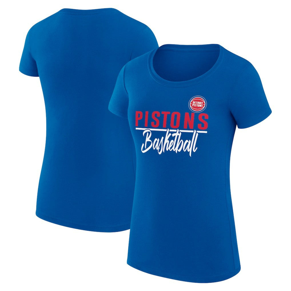 NBA - Detroit Pistons G-III 4Her by Carl Banks Women's Super-Slim Fit Lightweight Team Sport V-Neck T-Shirt - Blue
