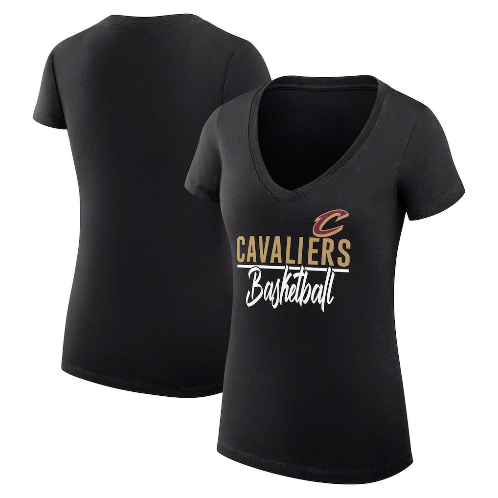 NBA - Cleveland Cavaliers G-III 4Her by Carl Banks Women's Super-Slim Fit Lightweight Team Sport V-Neck T-Shirt - Black