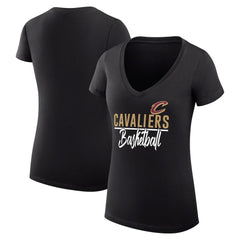 NBA - Cleveland Cavaliers G-III 4Her by Carl Banks Women's Super-Slim Fit Lightweight Team Sport V-Neck T-Shirt - Black