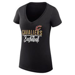 NBA - Cleveland Cavaliers G-III 4Her by Carl Banks Women's Super-Slim Fit Lightweight Team Sport V-Neck T-Shirt - Black