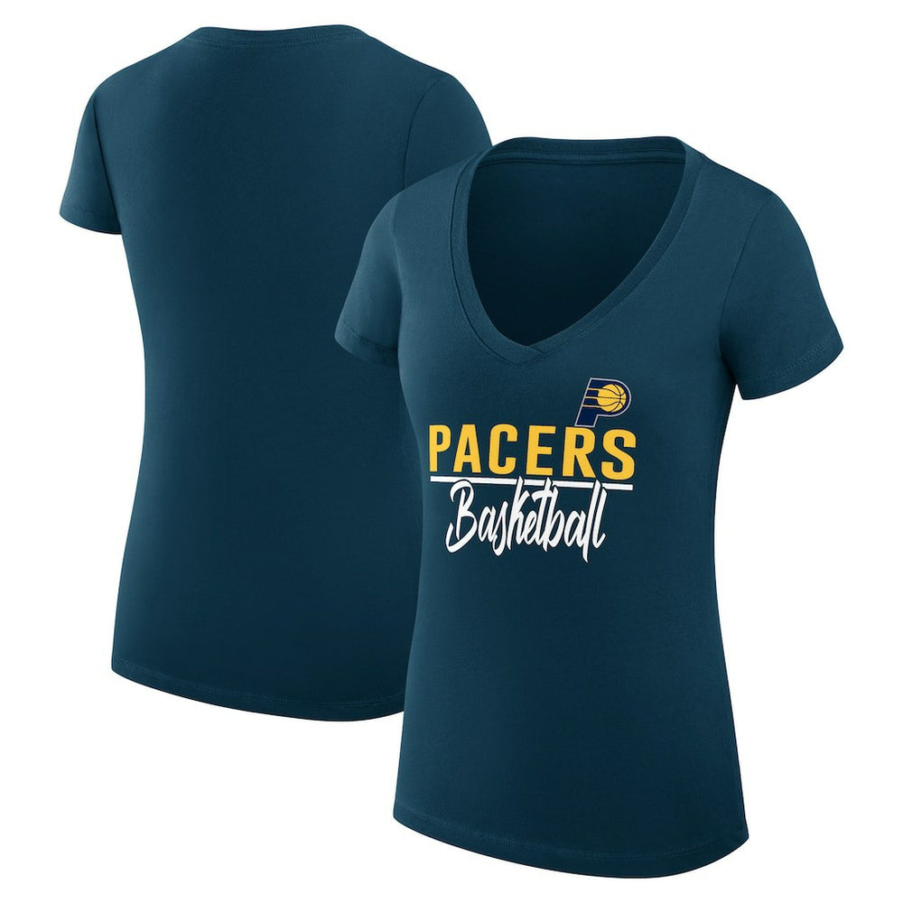 NBA - Indiana Pacers G-III 4Her by Carl Banks Women's Super-Slim Fit Lightweight Team Sport V-Neck T-Shirt - Navy