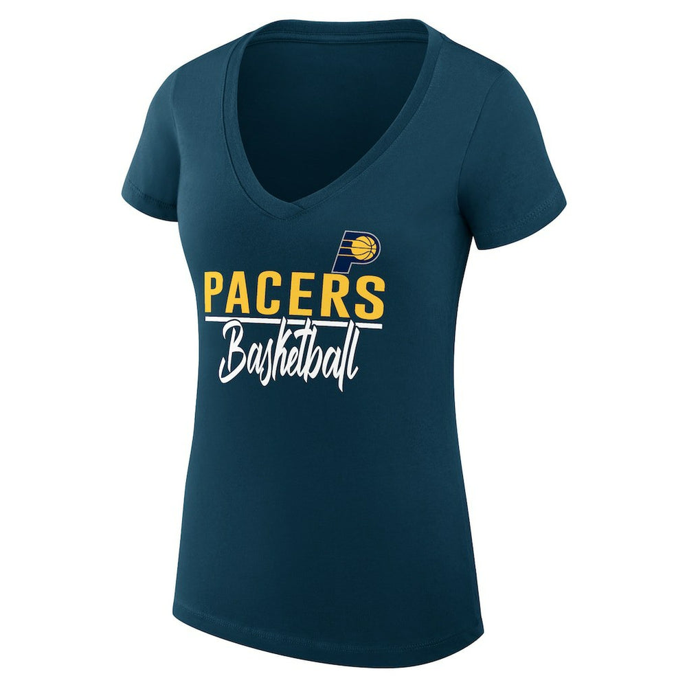 NBA - Indiana Pacers G-III 4Her by Carl Banks Women's Super-Slim Fit Lightweight Team Sport V-Neck T-Shirt - Navy