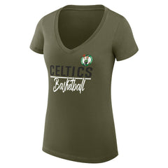 NBA - Boston Celtics G-III 4Her by Carl Banks Women's Super-Slim Fit Lightweight Team Sport V-Neck T-Shirt - Green