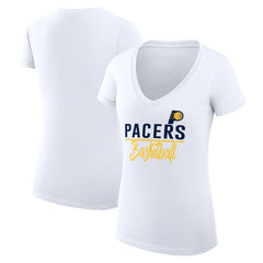NBA - Indiana Pacers G-III 4Her by Carl Banks Women's Super-Slim Fit Lightweight Team Sport V-Neck T-Shirt - White