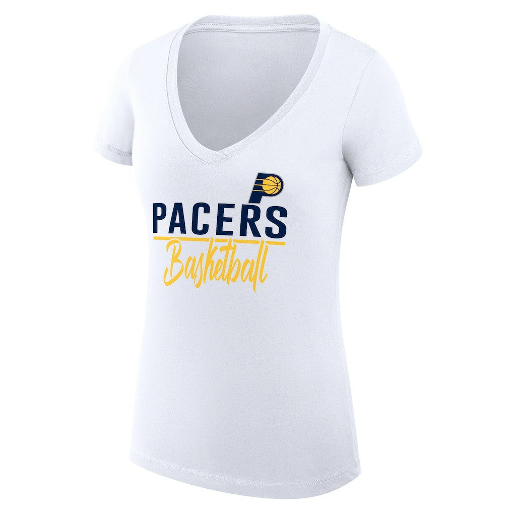 NBA - Indiana Pacers G-III 4Her by Carl Banks Women's Super-Slim Fit Lightweight Team Sport V-Neck T-Shirt - White