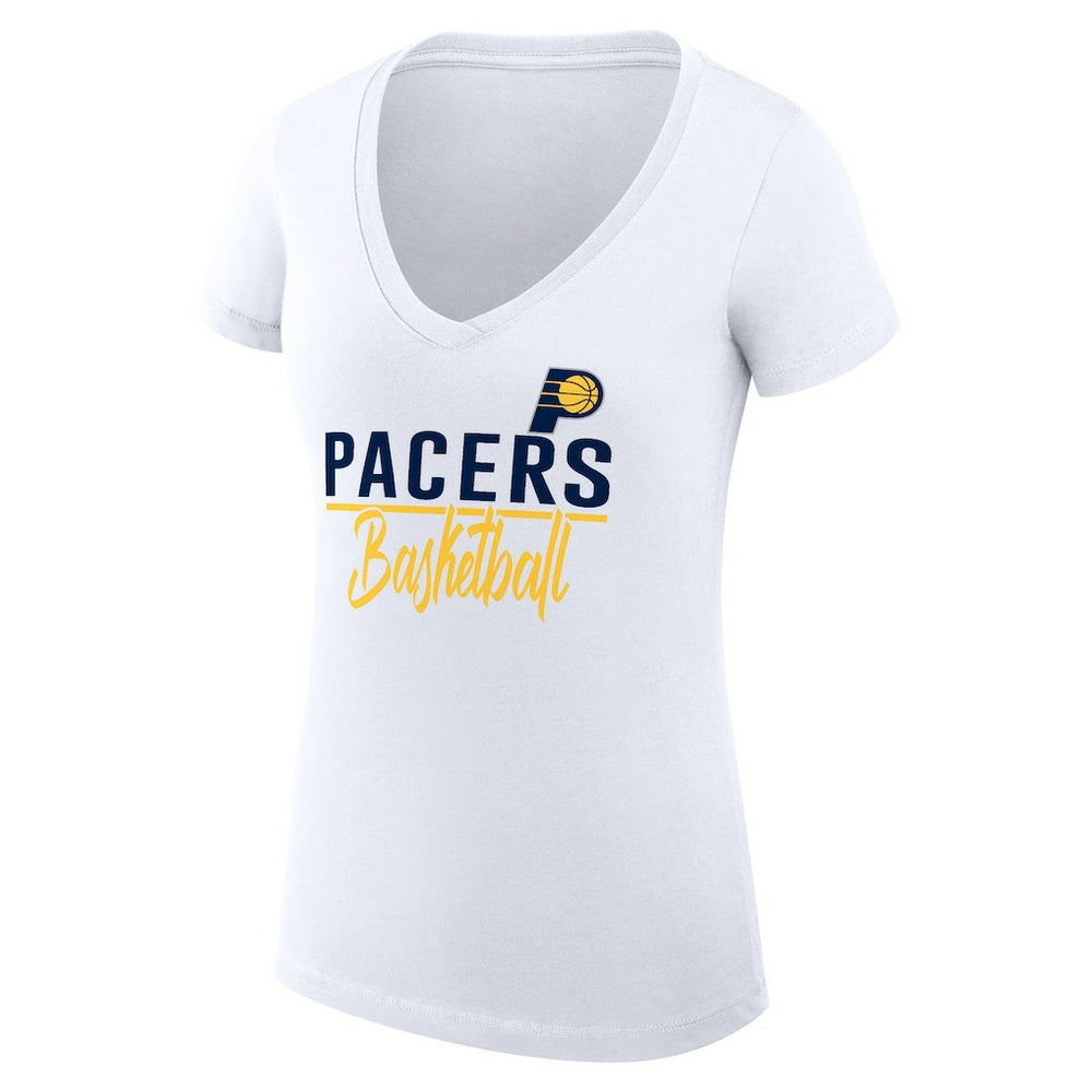 NBA - Indiana Pacers G-III 4Her by Carl Banks Women's Super-Slim Fit Lightweight Team Sport V-Neck T-Shirt - White