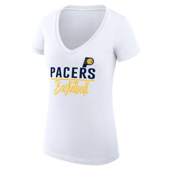 NBA - Indiana Pacers G-III 4Her by Carl Banks Women's Super-Slim Fit Lightweight Team Sport V-Neck T-Shirt - White