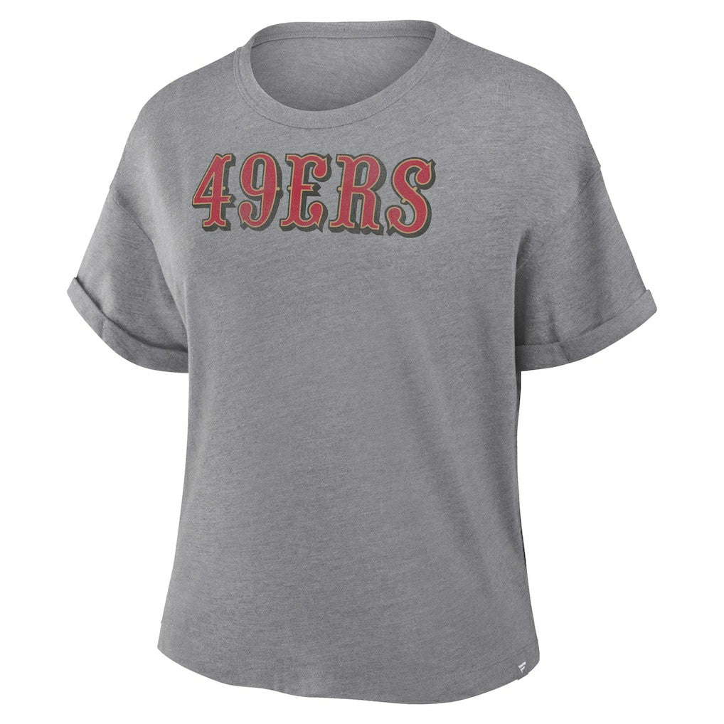 San Francisco 49ers Women's Swing Pass Tri-Blend Boxy T-Shirt Heather Gray - Fanatics