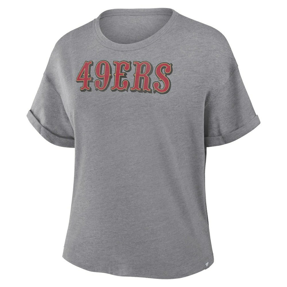 San Francisco 49ers Women's Swing Pass Tri-Blend Boxy T-Shirt Heather Gray - Fanatics