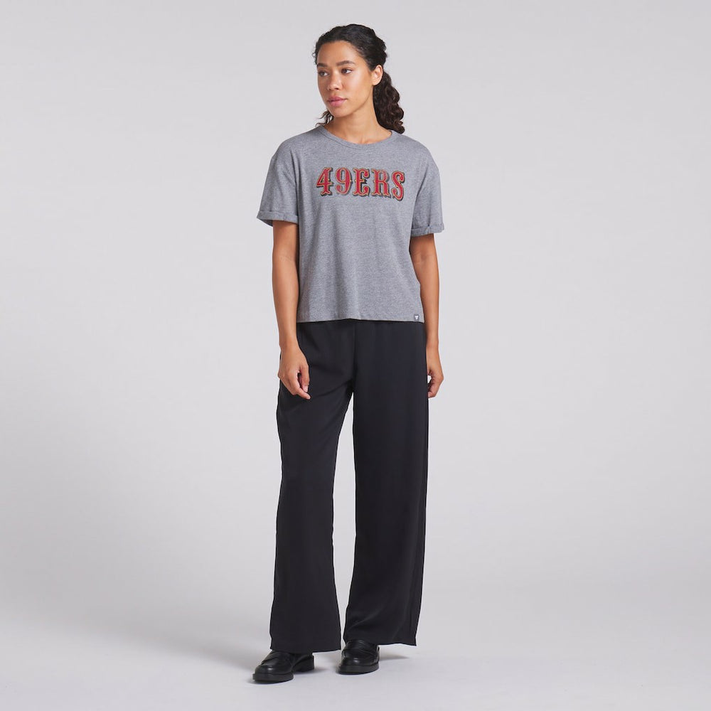 San Francisco 49ers Women's Swing Pass Tri-Blend Boxy T-Shirt Heather Gray - Fanatics