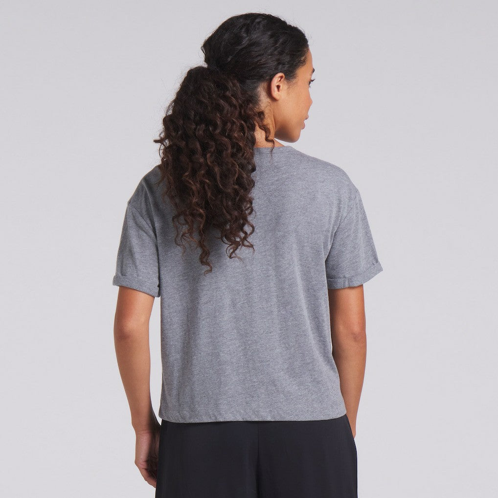 San Francisco 49ers Women's Swing Pass Tri-Blend Boxy T-Shirt Heather Gray - Fanatics