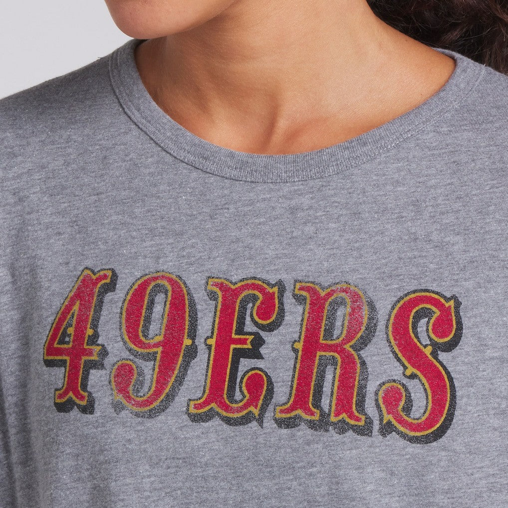San Francisco 49ers Women's Swing Pass Tri-Blend Boxy T-Shirt Heather Gray - Fanatics