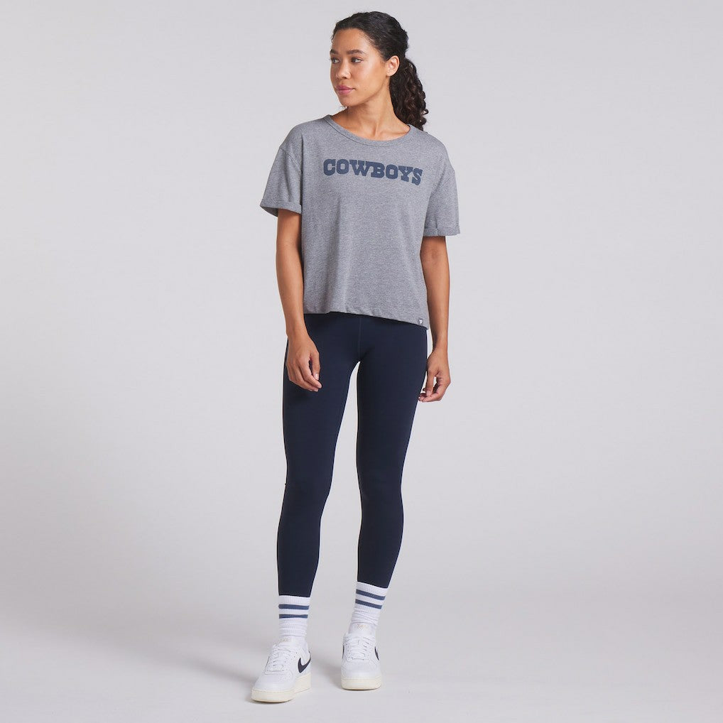 Dallas Cowboys Women's Swing Pass Tri-Blend Boxy T-Shirt Heather Gray - Fanatics