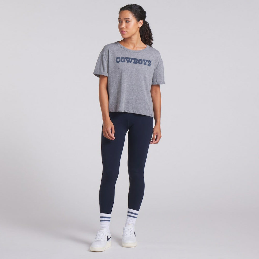 Dallas Cowboys Women's Swing Pass Tri-Blend Boxy T-Shirt Heather Gray - Fanatics