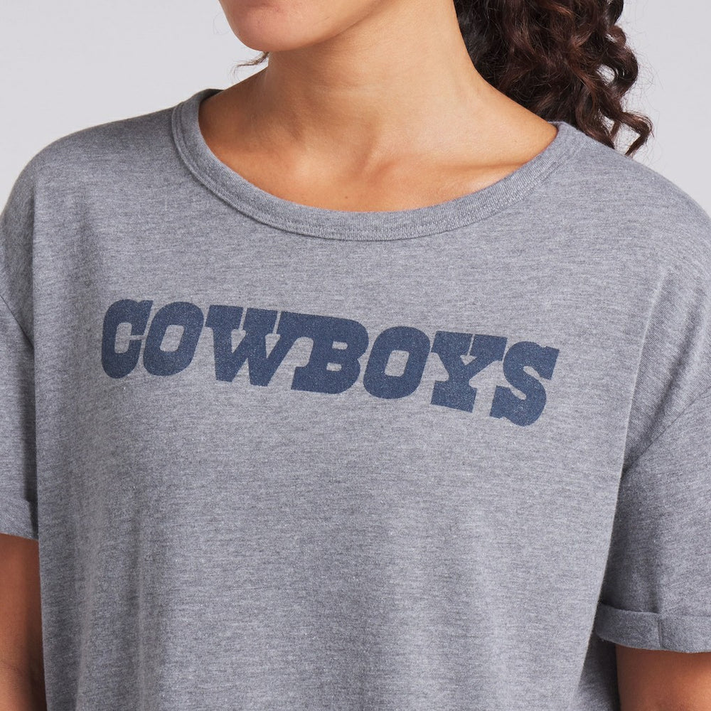 Dallas Cowboys Women's Swing Pass Tri-Blend Boxy T-Shirt Heather Gray - Fanatics